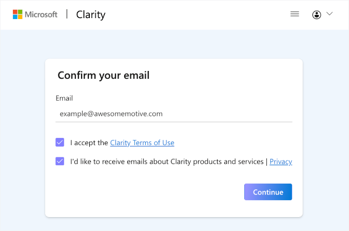 1747588013_927_clarity-signupwithclarity-confirmemail How to Setup WordPress Heatmaps (2 Easy Ways)