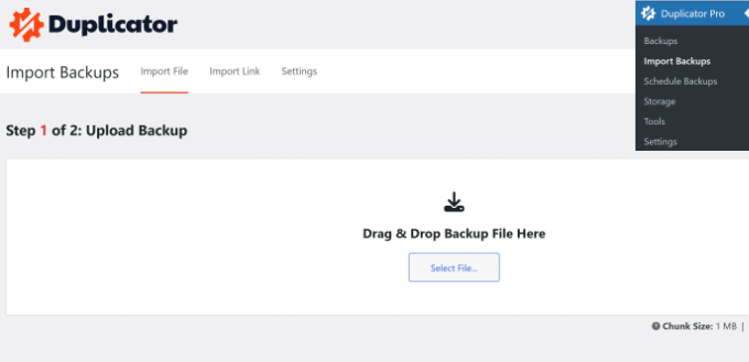 import-backup-files-duplicator 7 Pro Tips to Access WordPress Without Logging In