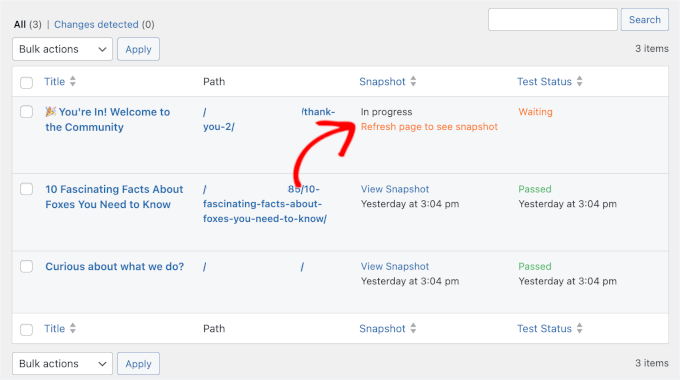 wpadmin-vrts-tests-refreshtoseesnapshot Step-by-Step Guide to Easy Visual Regression Testing in WordPress