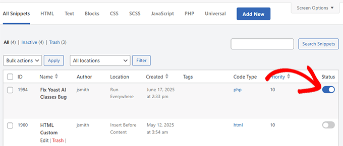 turn-off-code-snippet Fix Yoast SEO's ai-optimize Bug Before It Ruins Your Site's SEO